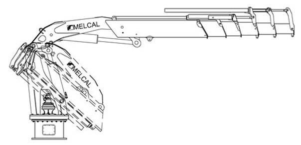 Судовые краны MELCAL серии FL - Foldable Knuckle Boom Cranes схема