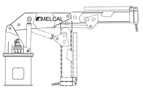 Судовые краны MELCAL серии KL - Knuckle Boom Cranes схема